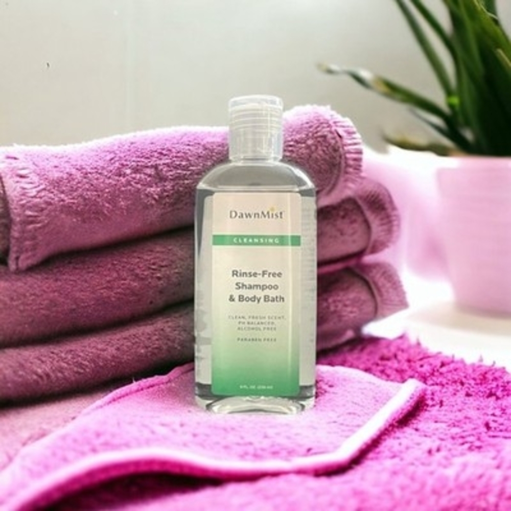 DAWNMIST Rinse Free Shampoo& Body Wash 8oz Paraben-Free Bath No Water Needed New
